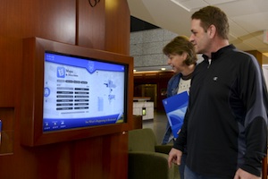 Find new "self-service" information kiosks in lobbies of the Charlton and Gonda buildings. 