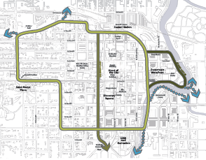 Proposed route of the City Loop bicycle path
