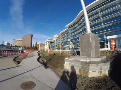 Landscaping continues alongside Riverfront Plaza, our new outdoor reception venue